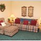 Sitting room in cabin 101 (Heavenly Hideaway) at Eagles Ridge Resort at Pigeon Forge, Tennessee.