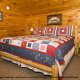 Bedroom View of Cabin 17 (Perfect Getaway) at Eagles Ridge Resort at Pigeon Forge, Tennessee.