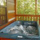 Hot Tub View of Cabin 18 (Cozy Bear) at Eagles Ridge Resort at Pigeon Forge, Tennessee.