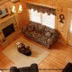 Overhead view of Great Room in Cabin 2, (Close To Heaven), in Pigeon Forge, Tennessee.
