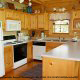 Fully furnished kitchen in cabin 207 (Count Your Blessings) at Eagles Ridge Resort at Pigeon Forge, Tennessee.