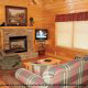 Living Room View of Cabin 210 (Eagles Hideaway) at Eagles Ridge Resort at Pigeon Forge, Tennessee.