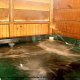 Hot Tub on Deck in Cabin 214 (Birds Nest) at Eagles Ridge Resort at Pigeon Forge, Tennessee.