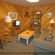 Den View of Cabin 22 (Beaver Lodge) at Eagles Ridge Resort at Pigeon Forge, Tennessee.