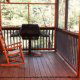 Porch with barbecue in cabin 220 (Mountain Hideaway), in Pigeon Forge, Tennessee. 