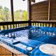 Hot Tub on Deck in Cabin 223 (Youngs Hideaway) at Eagles Ridge Resort at Pigeon Forge, Tennessee.