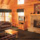 Living Room View of Cabin 224 (Southern Comfort) at Eagles Ridge Resort at Pigeon Forge, Tennessee.