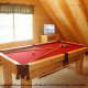 Game Room View with Pool Table of Cabin 228 (Lockers Lodge) at Eagles Ridge Resort at Pigeon Forge, Tennessee.