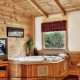 Private jacuzzi tub in cabin 233 (Bear Creek Lodge) at Eagles Ridge Resort at Pigeon Forge, Tennessee.