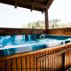 Hot Tub on Deck in Cabin 24 (East View) at Eagles Ridge Resort at Pigeon Forge, Tennessee.