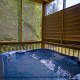Outdoor hot tub in cabin 241 (Eagle Crest Lodge) at Eagles Ridge Resort at Pigeon Forge, Tennessee.