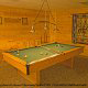 Game room with pool table in cabin 241 (Eagle Crest Lodge) at Eagles Ridge Resort at Pigeon Forge, Tennessee.