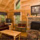 Country living  room in cabin 252 (Coal Miners Daughter) at Eagles Ridge Resort at Pigeon Forge, Tennessee.