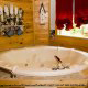 Private Jacuzzi View of Cabin 257 (Mountain Charm) at Eagles Ridge Resort at Pigeon Forge, Tennessee.