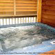 Hot Tub on Deck in Cabin 261 (Smoky Mountain High) at Eagles Ridge Resort at Pigeon Forge, Tennessee.
