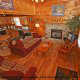Open style elegant great room in Cabin 27, (Bear Naked), in Pigeon Forge, Tennessee.