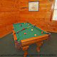 Pool table game room in Cabin 27, (Bear Naked), in Pigeon Forge, Tennessee.