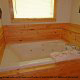 Private Jacuzzi View of Cabin 299 (Possum Hollow) at Eagles Ridge Resort at Pigeon Forge, Tennessee.