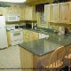 Fully furnished kitchen in cabin 304 (Southern Hospitality) at Eagles Ridge Resort at Pigeon Forge, Tennessee.