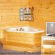 Private jacuzzi in cabin 305 (Bear Right In) at Eagles Ridge Resort at Pigeon Forge, Tennessee.