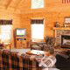 Country living room in cabin 309 (Georges) at Eagles Ridge Resort at Pigeon Forge, Tennessee.