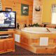 Round Jacuzzi View of Cabin 315 (Hillside Retreat) at Eagles Ridge Resort at Pigeon Forge, Tennessee.