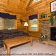 Living Room View with Fire Place of Cabin 36 (Cozy Creek side) at Eagles Ridge Resort at Pigeon Forge, Tennessee.