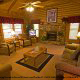 Living Room View of Cabin 55 (Bearfoot Lodge) at Eagles Ridge Resort at Pigeon Forge, Tennessee.