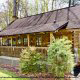 Landscaped Front View of Cabin 57 (Bear Heaven) at Eagles Ridge Resort at Pigeon Forge, Tennessee.