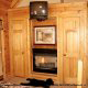 Bedroom View with Fire Place of Cabin 58 (Blue Heaven) at Eagles Ridge Resort at Pigeon Forge, Tennessee.