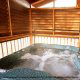 Hot Tub on Deck in Cabin 6 (On Eagles Wings) at Eagles Ridge Resort at Pigeon Forge, Tennessee.