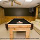 Game Room View with Billiard Table of Cabin 7 (My Old Friend) at Eagles Ridge Resort at Pigeon Forge, TN.