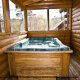 Hot Tub View of Cabin 74 (Gerralds Chalet) at Eagles Ridge Resort at Pigeon Forge, Tennessee.