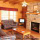 Living Room View of Cabin 81 (A Piece Of Heaven) at Eagles Ridge Resort at Pigeon Forge, Tennessee.