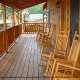 Large front porch in cabin 819 (mountain majesty) at Eagles Ridge Resort at Pigeon Forge, Tennessee.
