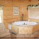 Private jacuzzi in cabin 821 (Tranquil Times) at Eagles Ridge Resort at Pigeon Forge, Tennessee.