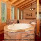 Stone Jacuzzi View of Cabin 832 (Lakeside Hideaway) at Eagles Ridge Resort at Pigeon Forge, Tennessee.
