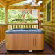 Hot Tub on the Deck View of Cabin 833 (Lakeside Redezvous) at Eagles Ridge Resort at Pigeon Forge, Tennessee.