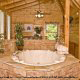 Stone Jacuzzi View of Cabin 833 (Lakeside Redezvous) at Eagles Ridge Resort at Pigeon Forge, Tennessee.