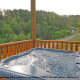 Hot Tub on Deck in Cabin 839 (Precious Memories) at Eagles Ridge Resort at Pigeon Forge, Tennessee.