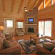Living Room View of Cabin 839 (Precious Memories) at Eagles Ridge Resort at Pigeon Forge, Tennessee.