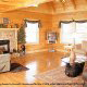 Living room with fireplace in cabin 853 (Beary Cozy) at Eagles Ridge Resort at Pigeon Forge, Tennessee.