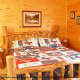 Country pine bedroom in cabin 854 (The Wagon Wheel Lodge) at Eagles Ridge Resort at Pigeon Forge, Tennessee.