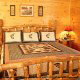Country pine bedroom in cabin 854 (The Wagon Wheel Lodge) at Eagles Ridge Resort at Pigeon Forge, Tennessee.