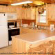 Country fully furnished kitchen in cabin 861 (Mountain View Lodge) at Eagles Ridge Resort at Pigeon Forge, Tennessee.