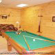 Game room with pool table in cabin 864 (Mountain View Lodge) at Eagles Ridge Resort at Pigeon Forge, Tennessee.