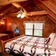Bedroom View of Cabin 9 (Eagles Nest) at Eagles Ridge Resort at Pigeon Forge, Tennessee.