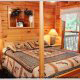 Country Bedroom View of Cabin 93 (Pirates Cove) at Eagles Ridge Resort at Pigeon Forge, Tennessee.