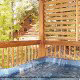 Deck View with Hot Tub of Cabin 95 (Tree Tops) at Eagles Ridge Resort at Pigeon Forge, Tennessee.