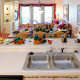 Kitchen with a Table for Eight at The Star Island Resort in Orlando Florida makes a perfect family thanksgiving holiday vacation spot.